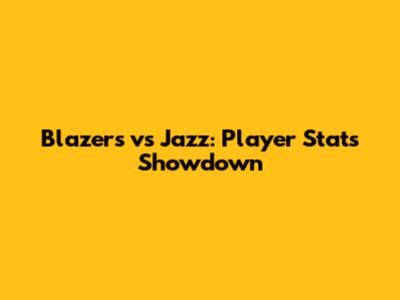 Blazers vs Jazz: Player Stats Showdown