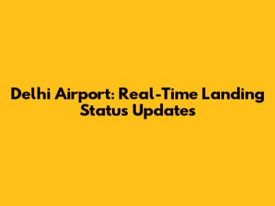 Delhi Airport: Real-Time Landing Status Updates