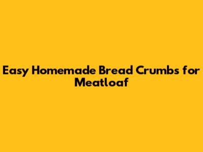 Easy Homemade Bread Crumbs for Meatloaf