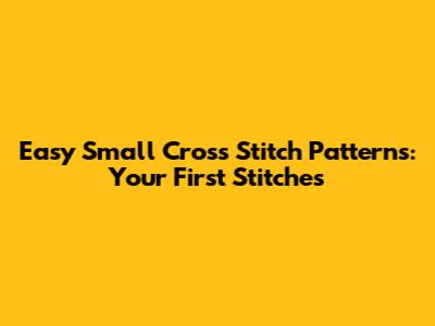 Easy Small Cross Stitch Patterns: Your First Stitches