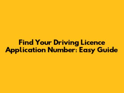 Find Your Driving Licence Application Number: Easy Guide