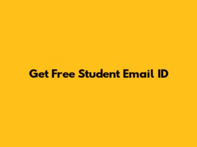 Get Free Student Email ID
