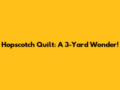 Hopscotch Quilt: A 3-Yard Wonder!