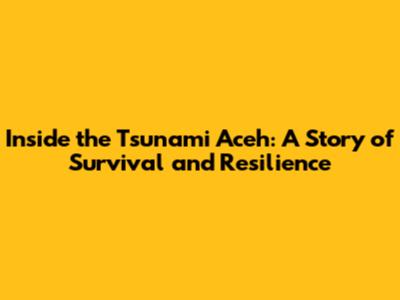 Inside the Tsunami Aceh: A Story of Survival and Resilience
