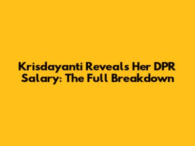 Krisdayanti Reveals Her DPR Salary: The Full Breakdown