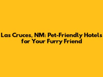 Las Cruces, NM: Pet-Friendly Hotels for Your Furry Friend