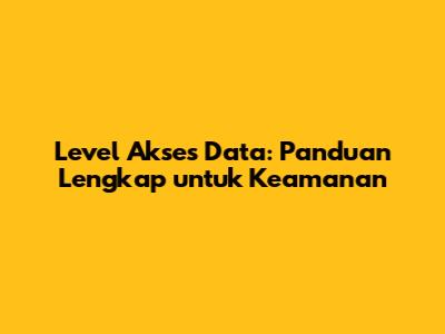 Level Akses Data: Panduan Lengkap untuk Keamanan