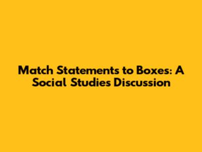 Match Statements to Boxes: A Social Studies Discussion