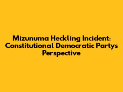 Mizunuma Heckling Incident: Constitutional Democratic Party's Perspective