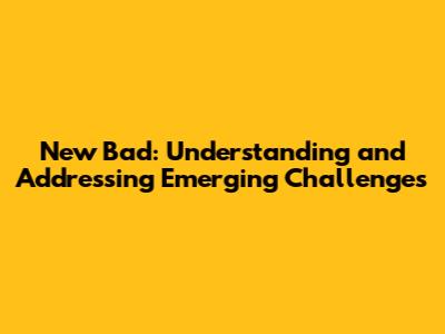 New Bad: Understanding and Addressing Emerging Challenges