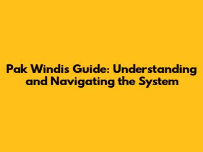 Pak Windi's Guide: Understanding and Navigating the System