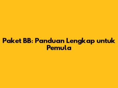Paket BB: Panduan Lengkap untuk Pemula