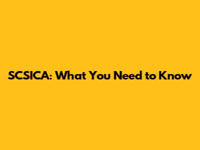 SCSICA: What You Need to Know