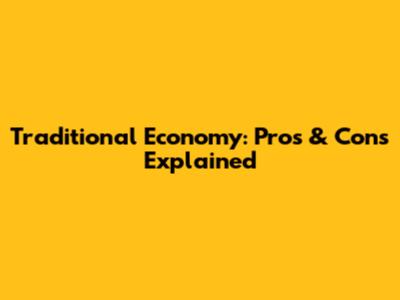 Traditional Economy: Pros & Cons Explained