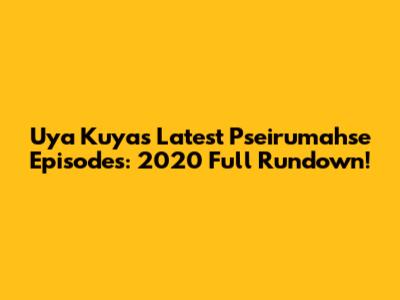 Uya Kuya's Latest 'Pseirumahse' Episodes: 2020 Full Rundown!