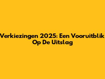 Verkiezingen 2025: Een Vooruitblik Op De Uitslag