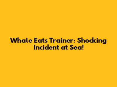 Whale Eats Trainer: Shocking Incident at Sea!
