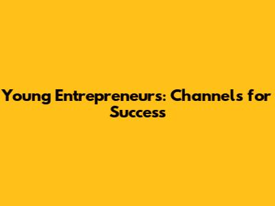 Young Entrepreneurs: Channels for Success