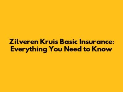 Zilveren Kruis Basic Insurance: Everything You Need to Know